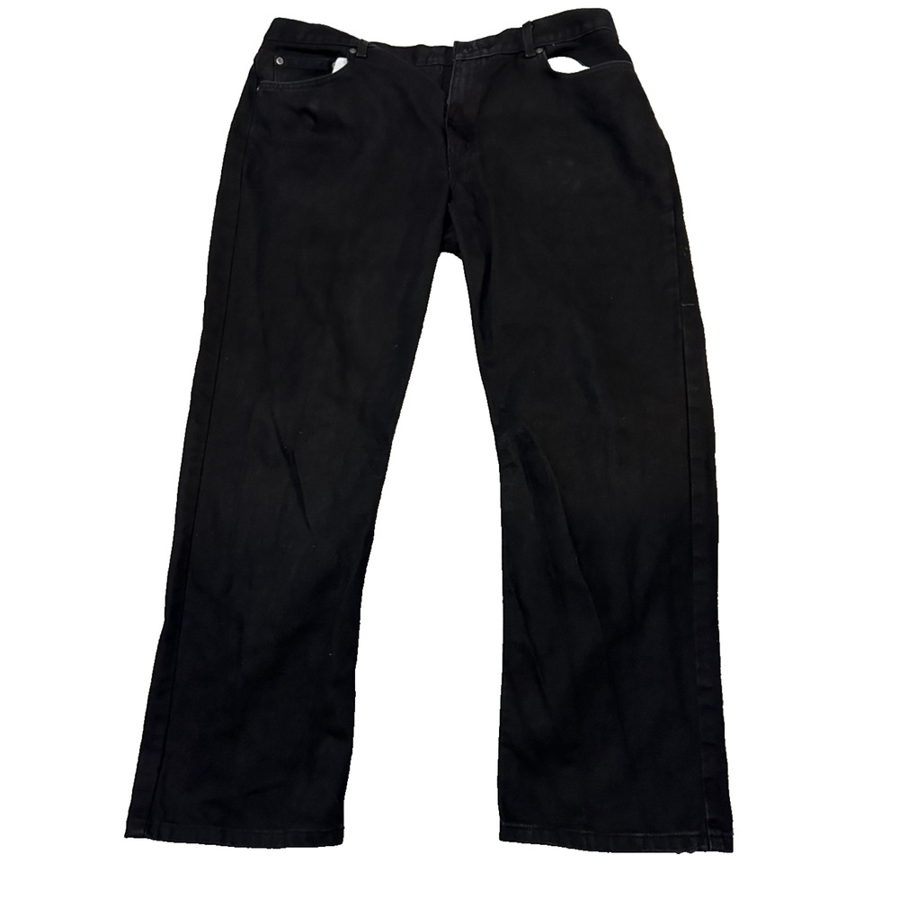 George Men’s Black Jeans Regular Fit Straight Leg 40x30 Cotton Classic 5-Pocket